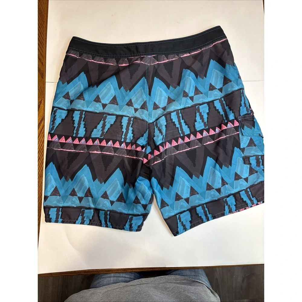 OP Ocean Pacific Mens Size 38 Multicolor Board Shorts Swim Trunks Y2K Retro Swim